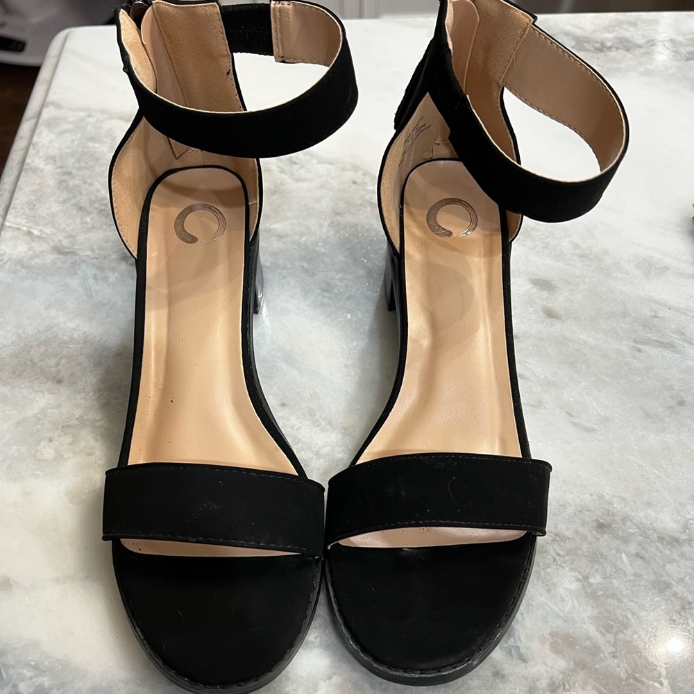 Black Strappy Pumps - worn once